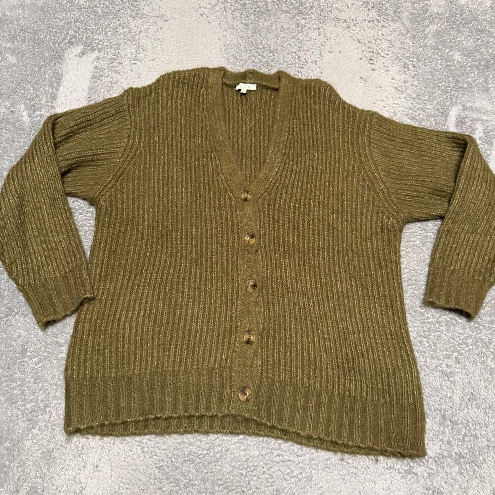 Z Supply Evereve Cardigan Sweater Womens Large Green Button
